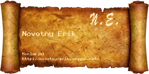 Novotny Erik névjegykártya